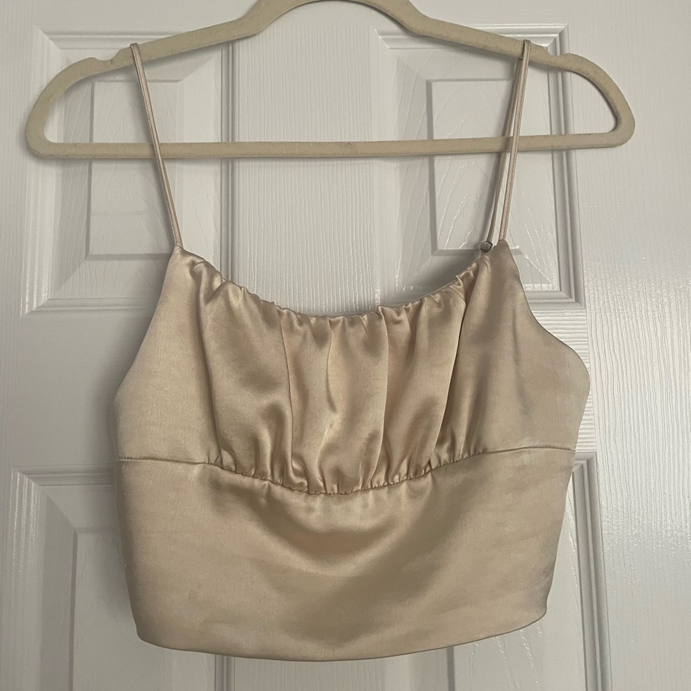 Satin champagne top
